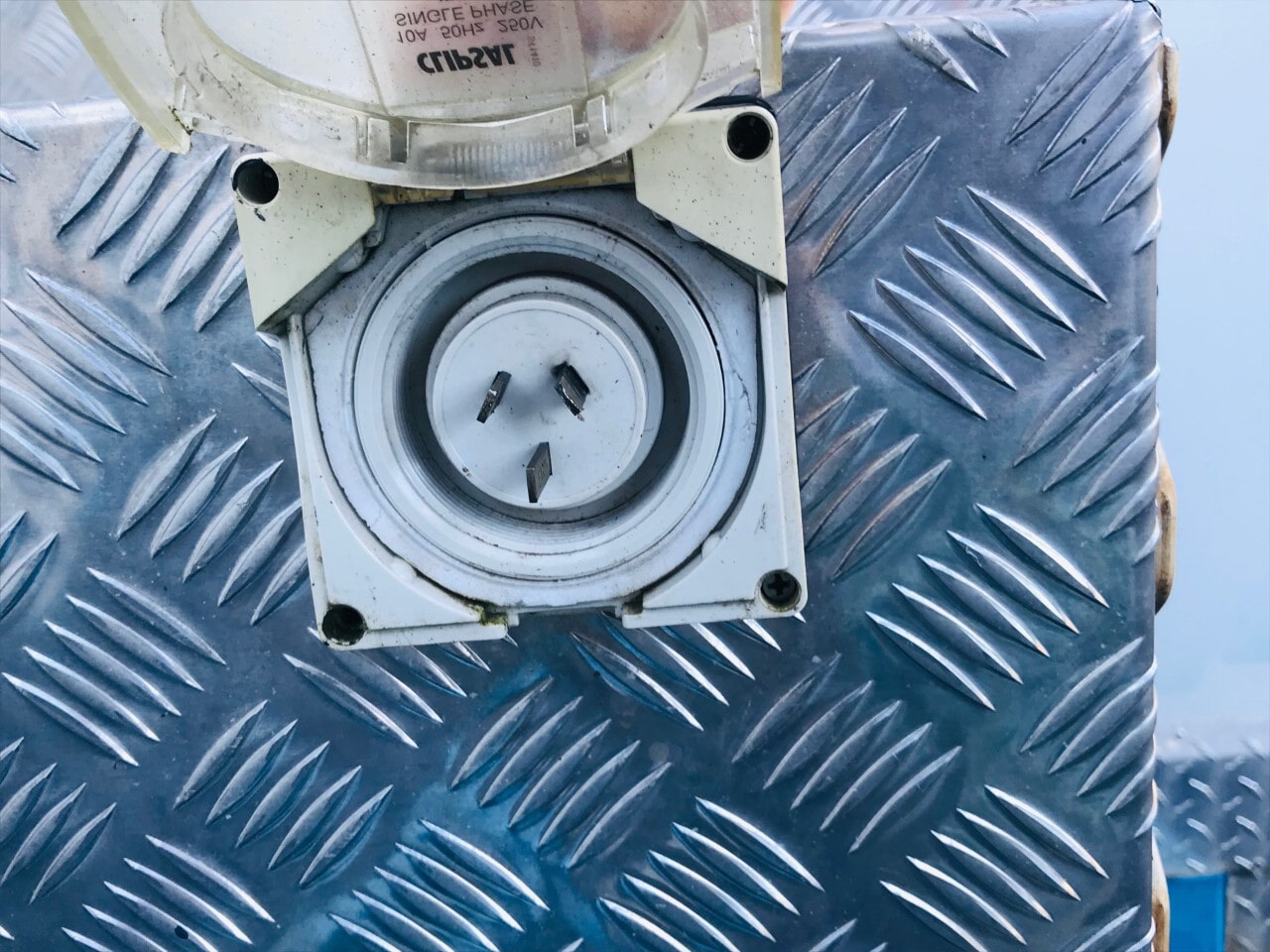 Standard 240 volt 10 amp power inlet on a coolroom trailer