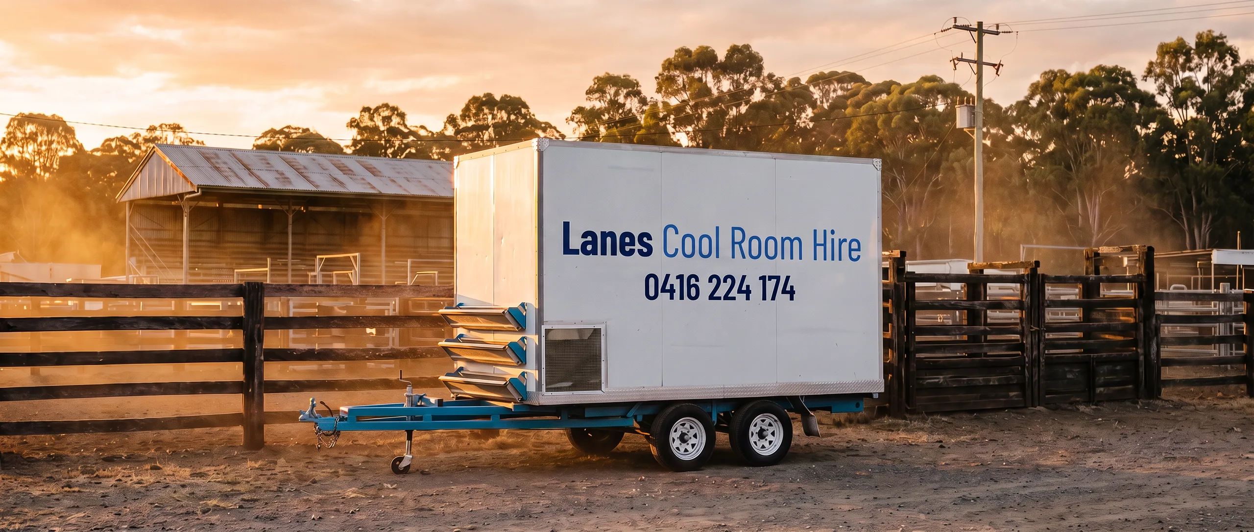 Lanes mobile coolroom trailer set up in Casino
